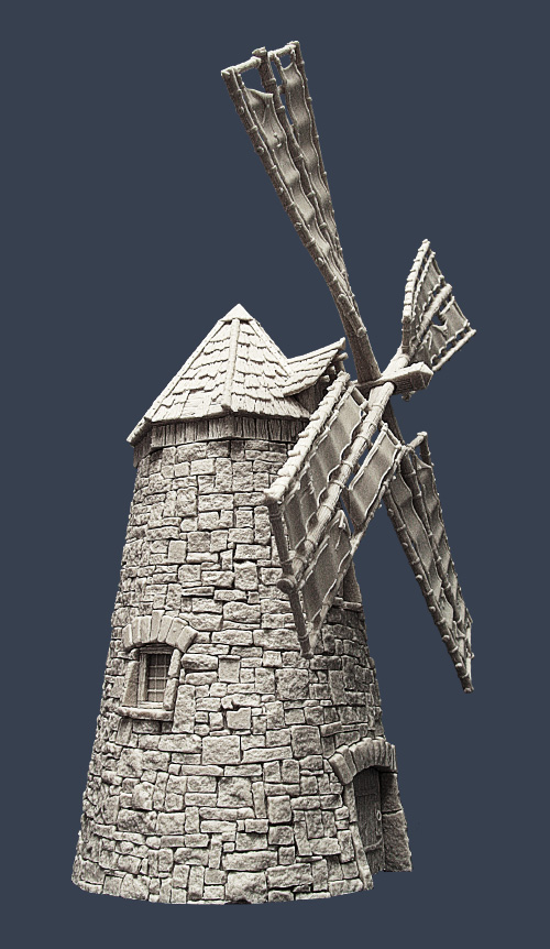 Thelnetham Windmühle-Turm Walzzunder Modell Landschaft Terrain ww2 Fantasy Replica 